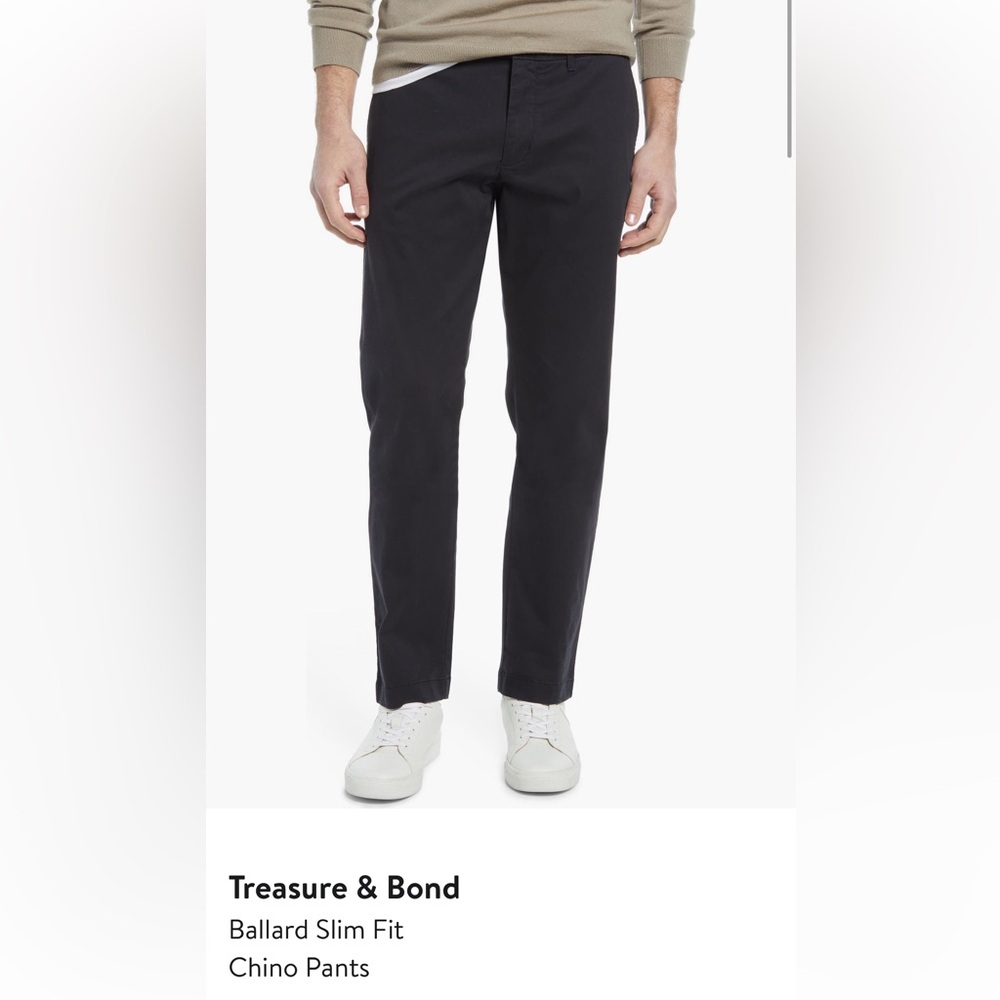 Treasure & Bond Ballard Slim Fit Chino Pants in Black Caviar